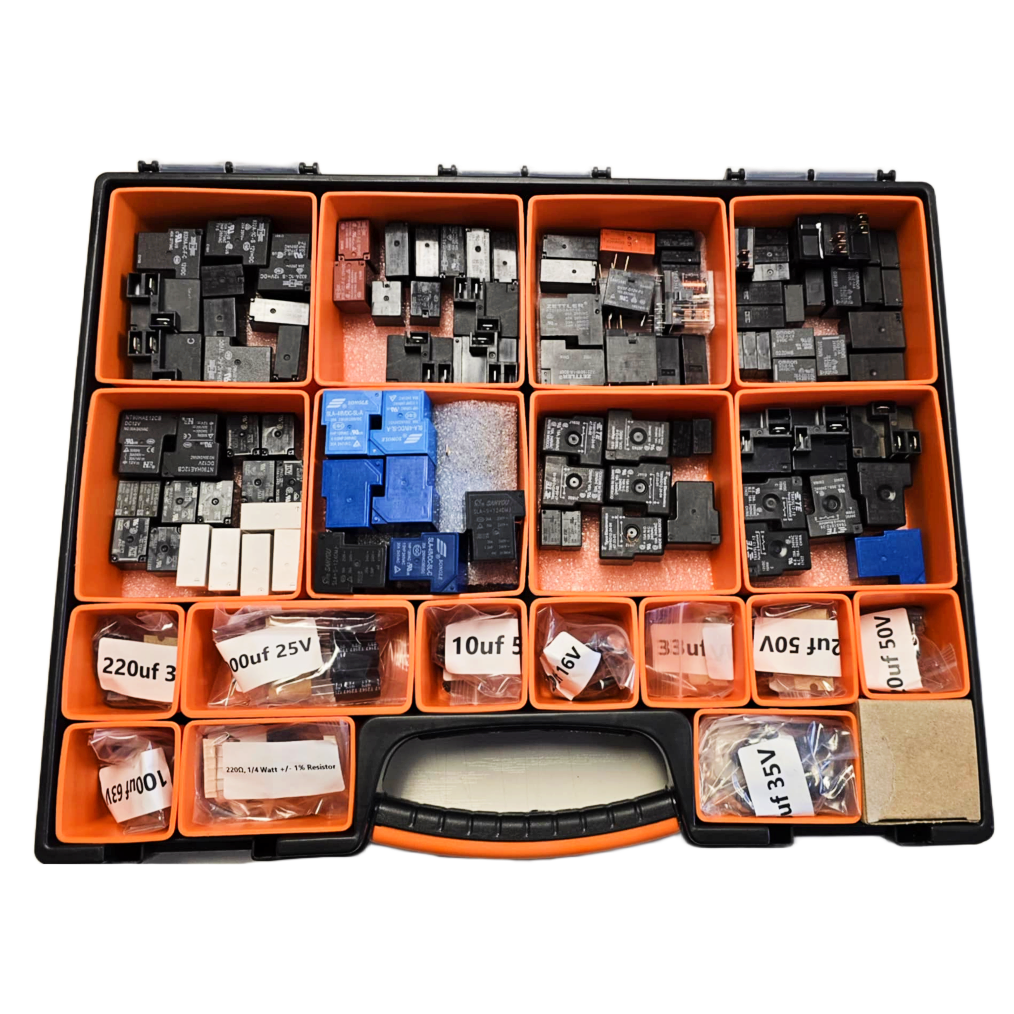 198pc Relay, Capacitor & Sensor Kit with Organizer Case