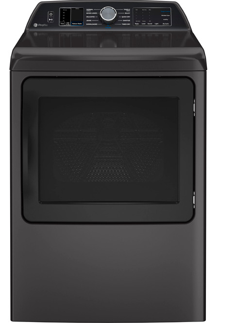 GE Profile™ ENERGY STAR® 7.4 cu. ft. Capacity Smart aluminized alloy drum Electric Dryer with Sanitize Cycle and Sensor Dry - PTD70EBPTDG