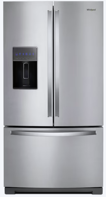 Whirlpool Standard-Depth 26.8-Cu. Feet 3 -Door French Door Refrigerator with Dual Ice Maker with water and Ice dispenser ( Fingerprint Resistant Stainless Steel ) ENERGY STAR Certified - WRF767SDHZ04