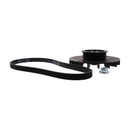 WH03X32217Kit 1/2 HP Motor Pulley, Nut and Belt for GE Top Load Washers - side view